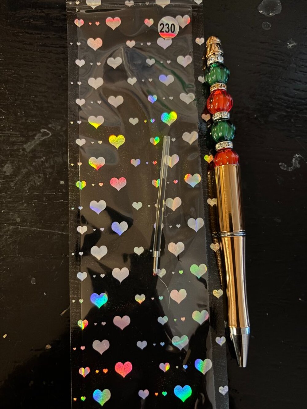 Gold Metallic Beaded Pens